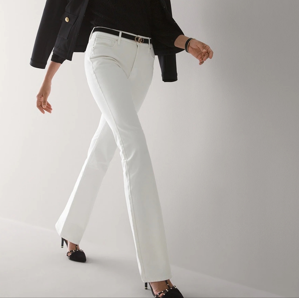 White House Black Market The Sculpt Skinny Flare White Jeans